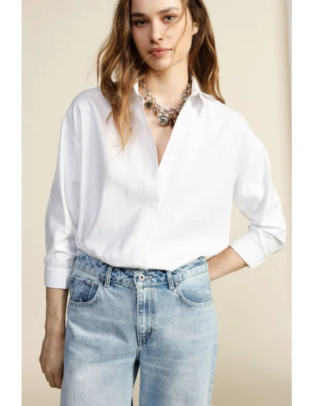 Camicia Ampia Con Colletto Classico E Maniche 3/4 Dixie