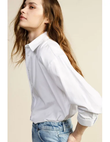 Wide Shirt With Classic Collar And 3/4 Sleeves Dixie