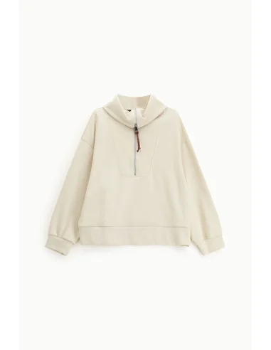 Sweatshirt Zip Neck Polo Neck Long Sleeves Dixie