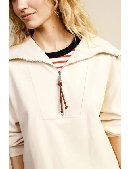Felpa Zip Collo Polo Maniche Lunghe Dixie