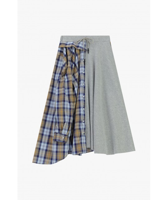 Gonna Lunga Patchwork Asimmetrica Con Coulisse Dixie