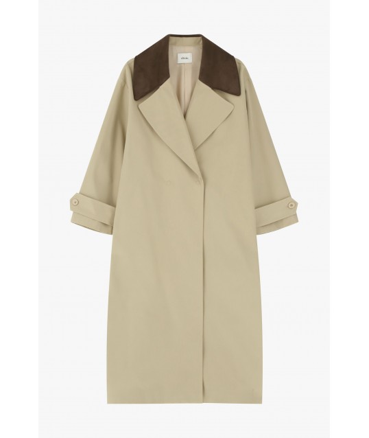 Long Trench Coat With Contrasting Details Dixie
