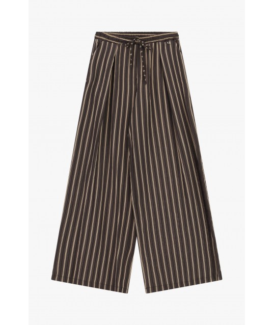 Pantaloni Palazzo A Righe Con Cintura Annodata Dixie