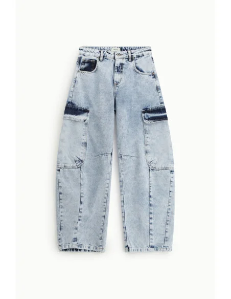 Balloon-Fit Jeans with Cargo Pockets and Belt Dixie