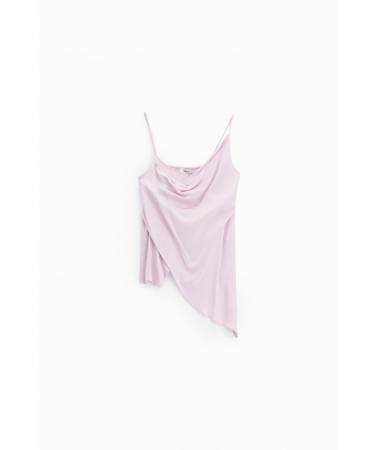 Top asymétrique avec drapé et fines bretelles Dixie