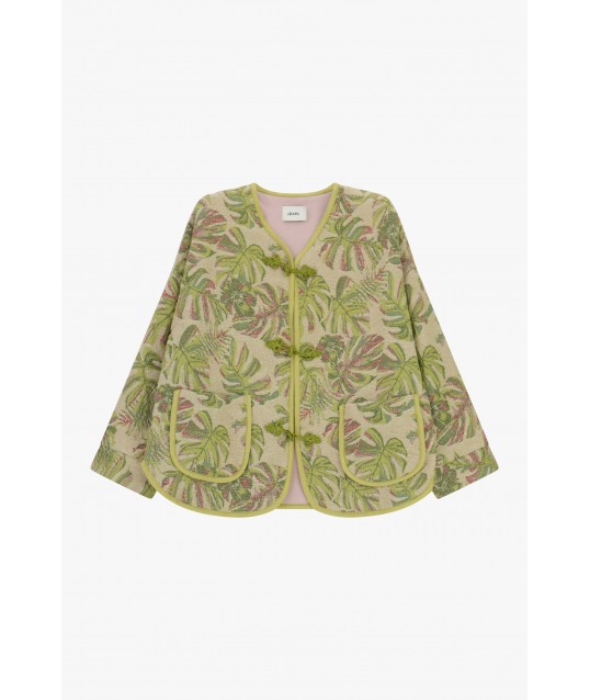 Veste matelassée Imprimé Feuilles Patch Pockets Dixie