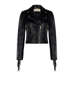Leatherette Jacket With Fringes Rinascimento