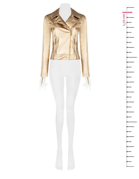 Metallised Imitation Leather Jacket Rinascimento