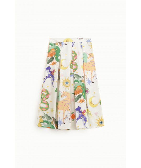Jupe à motifs plissés Dixie