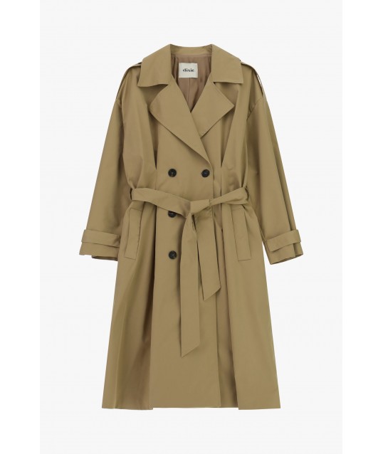 Double Breasted Trench Coat With Belt And Wide Revers Dixie