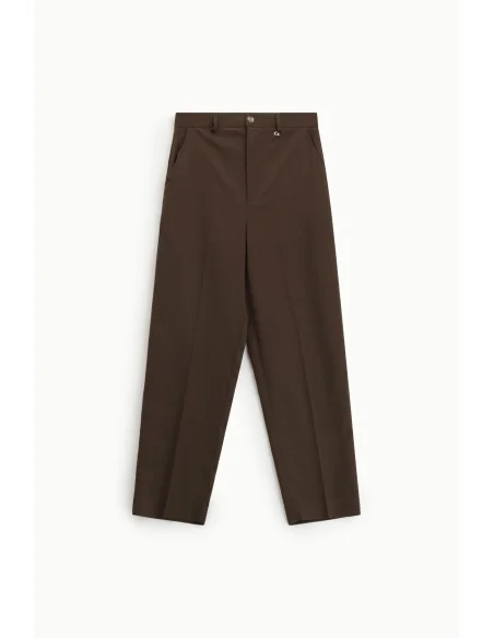 High-Waisted Cropped Trousers with Front Pleat Dixie