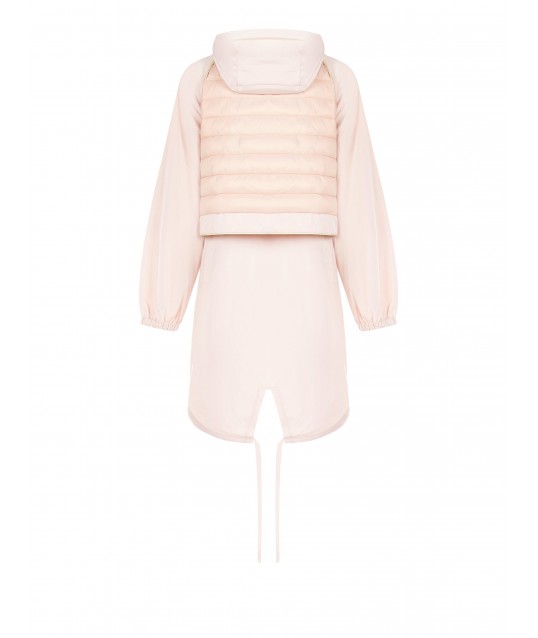 Manteau parka long en nylon avec capuche et détails rembourrés Rinascimento