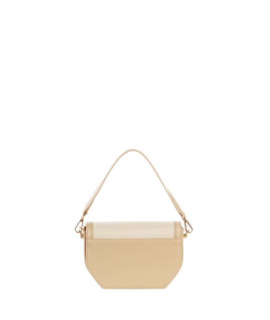 Sac à bandoulière en toile avec garniture en simili-cuir et sangle amovible Rinascimento