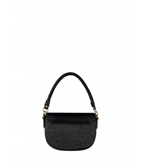 Sac à bandoulière en imitation cuir tressé effet paille avec bandoulière amovible et réglable Rinascimento