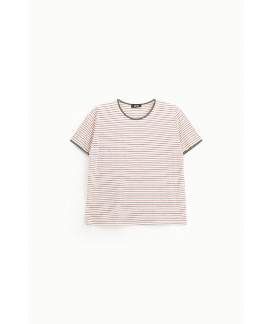 Dixie - T-shirt rayé à ourlet rond