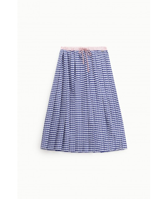 Jupe midi à taille haute avec plis et cordon de serrage Dixie