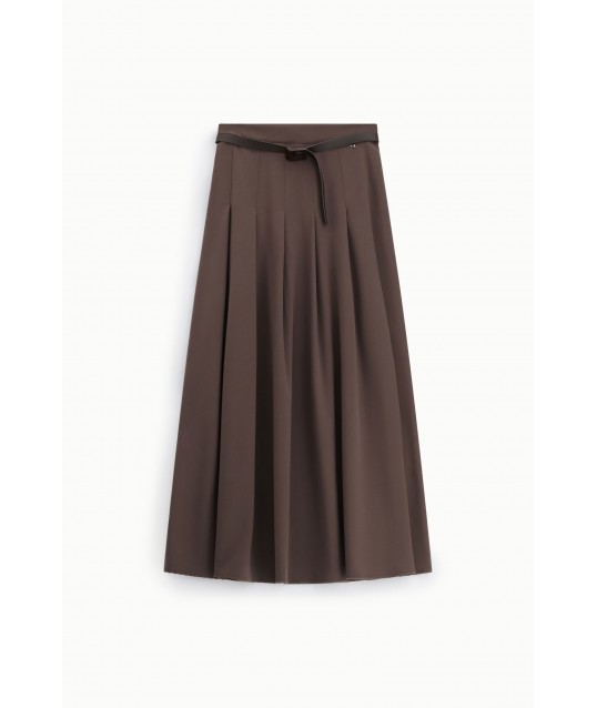 Jupe midi plissée avec ceinture étroite Dixie