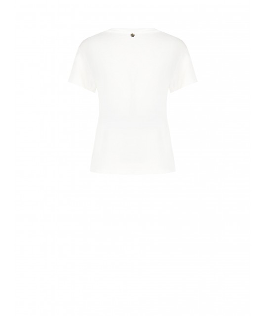 T-Shirt Regular In Cotone Con Stampa Bimba E Strass Rinascimento