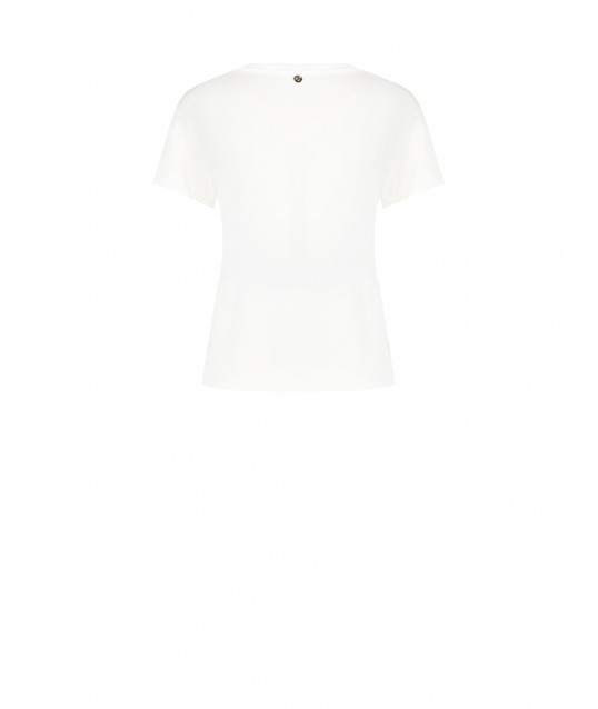 Regular Cotton T-Shirt with Cat Print and Rhinestone Rinascimento