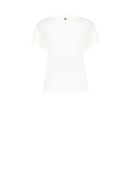 T-Shirt Regular In Cotone Con Stampa Gatto E Strass Rinascimento