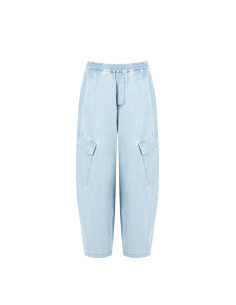 Rinascimento Light Wash Balloon Cargo Jeans