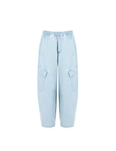 Rinascimento Light Wash Balloon Cargo Jeans