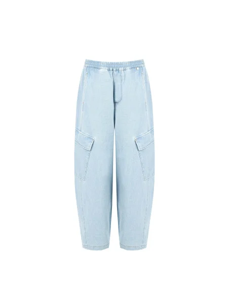 Rinascimento Light Wash Balloon Cargo Jeans