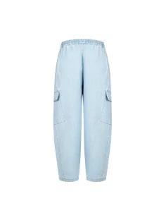 Rinascimento Light Wash Balloon Cargo Jeans 2