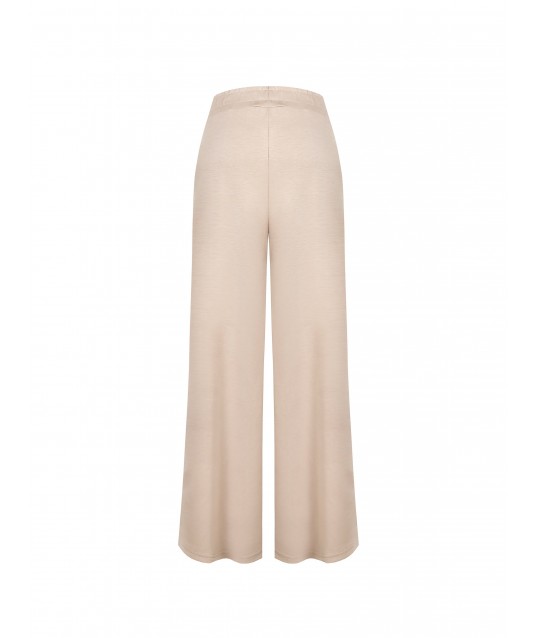 Extra Baggy Mixed Viscose Palazzo Trousers With Elasticated Waistband Rinascimento