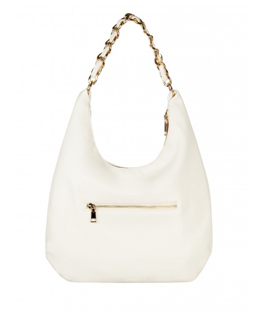 Luna Leather Shoulder Bag With Adjustable And Removable Shoulder Strap Rinascimento