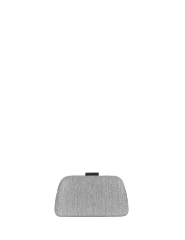 Mini Rigid Laminated Glitter Effect Clutch Bag With Internal Chain Strap Rinascimento