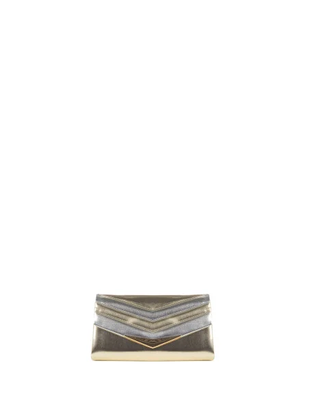 Pochette Rigida In Similpelle Metallizzata Con Tracolla Catena Removibile Rinascimento