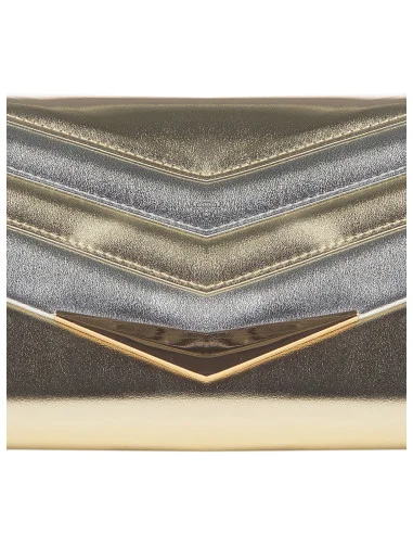 Pochette rigide en simili-cuir métallisé avec chaîne amovible Rinascimento