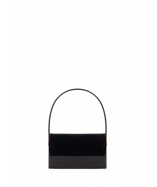 Sac à bandoulière compact en cuir verni brillant Rinascimento