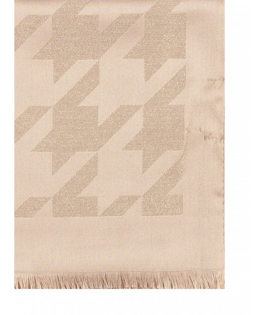 Lightweight Pied De Poule Scarf With Glitter Effect Lurex Yarn Rinascimento