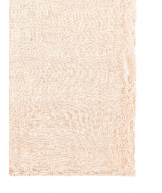Rinascimento Gauze Effect Linen Scarf With Frayed Edges
