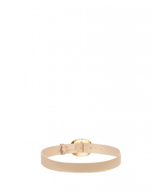 Ceinture rigide en simili cuir avec boucle maxi martelée Rinascimento