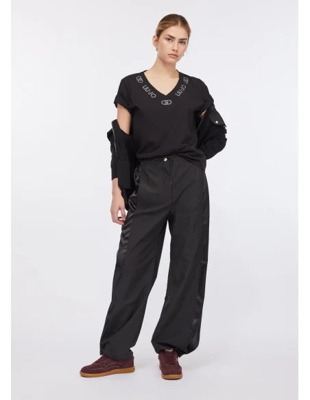 Pantaloni Jogging In Nylon E Raso Liu Jo