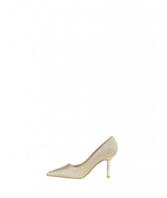 Décolleté Glitter Con Tacco In Similpelle Metallizzata Rinascimento