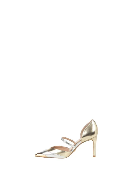 Laminated Leatherette Décolleté With Metal Toe Rinascimento