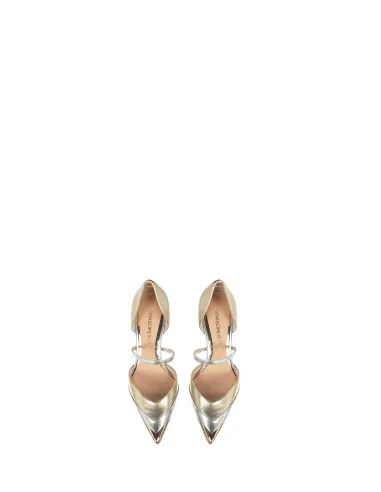 Laminated Leatherette Décolleté With Metal Toe Rinascimento