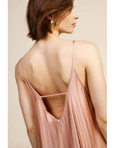 Long Dress With Straps And Shaded V-neck Dixie
