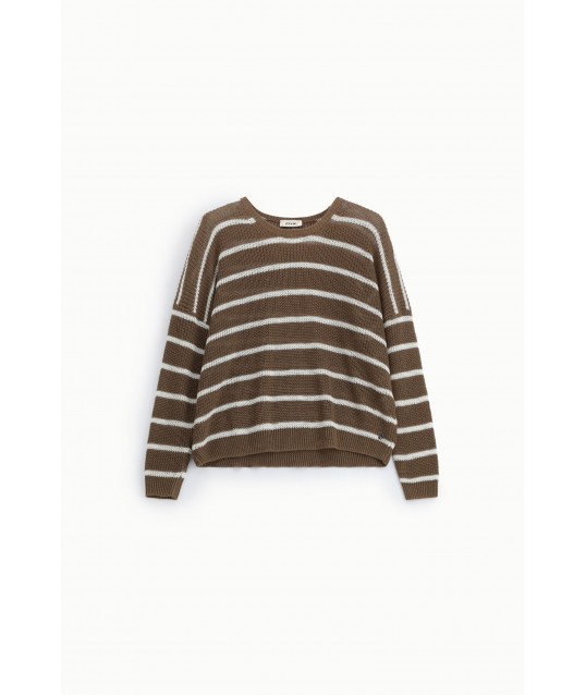 Dixie Long-Sleeve Striped Sweater