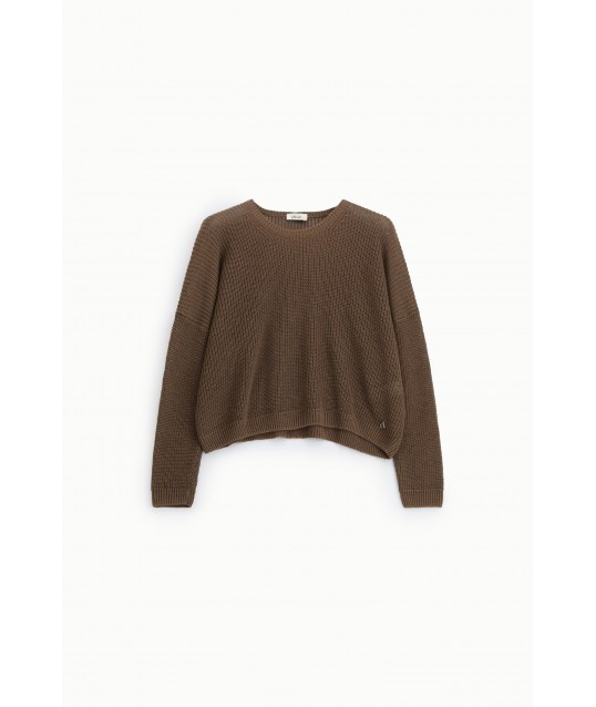 Dixie Relaxed Fit Wide Knit Crew Neck Sweater