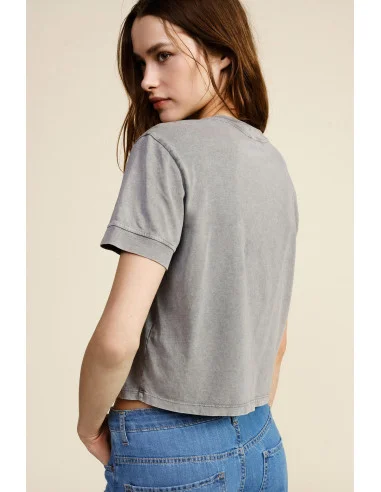 Front Print Cropped T-Shirt Regular Fit Dixie