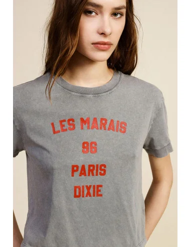 Front Print Cropped T-Shirt Regular Fit Dixie