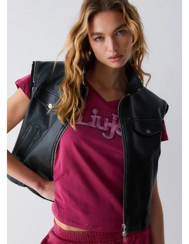 T-Shirt Con Scollo A V Liu Jo