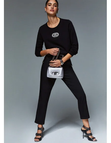 Pantaloni Slim Fit Con Risvolto Liu Jo