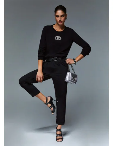 Pantaloni Slim Fit Con Risvolto Liu Jo