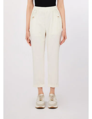 Pantaloni Slim Fit Con Risvolto Liu Jo